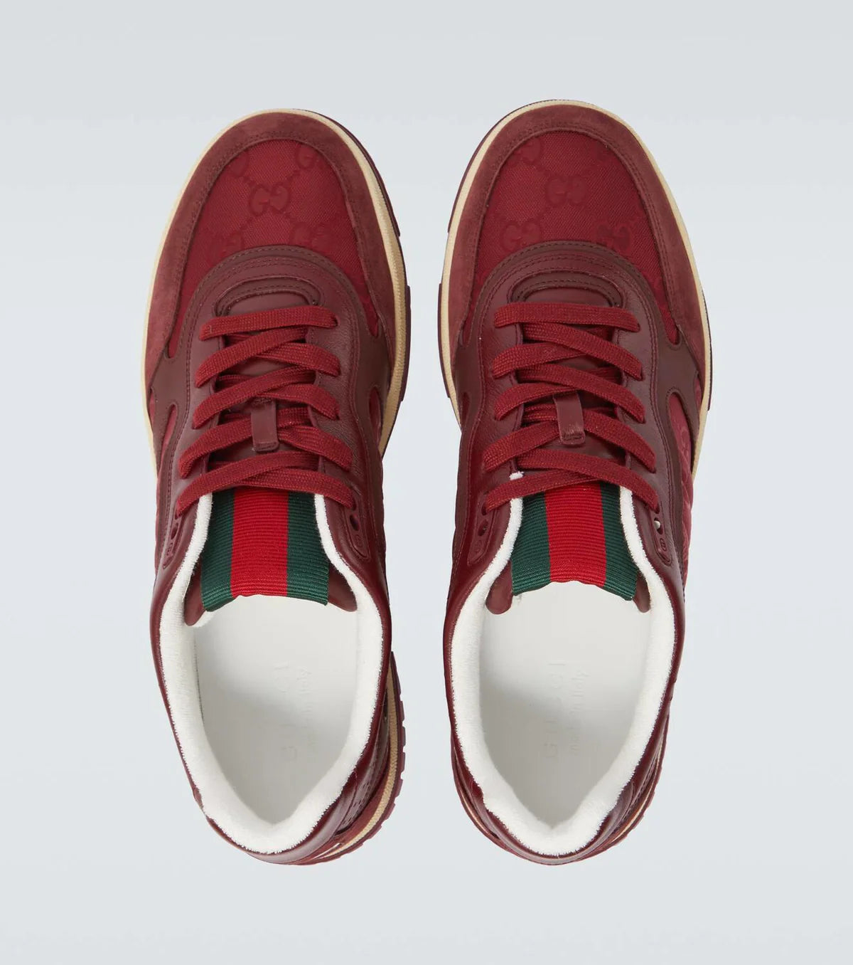 Men's Gucci Re-Web Burgundy Sneakers
