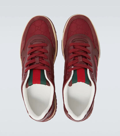 Men's Gucci Re-Web Burgundy Sneakers