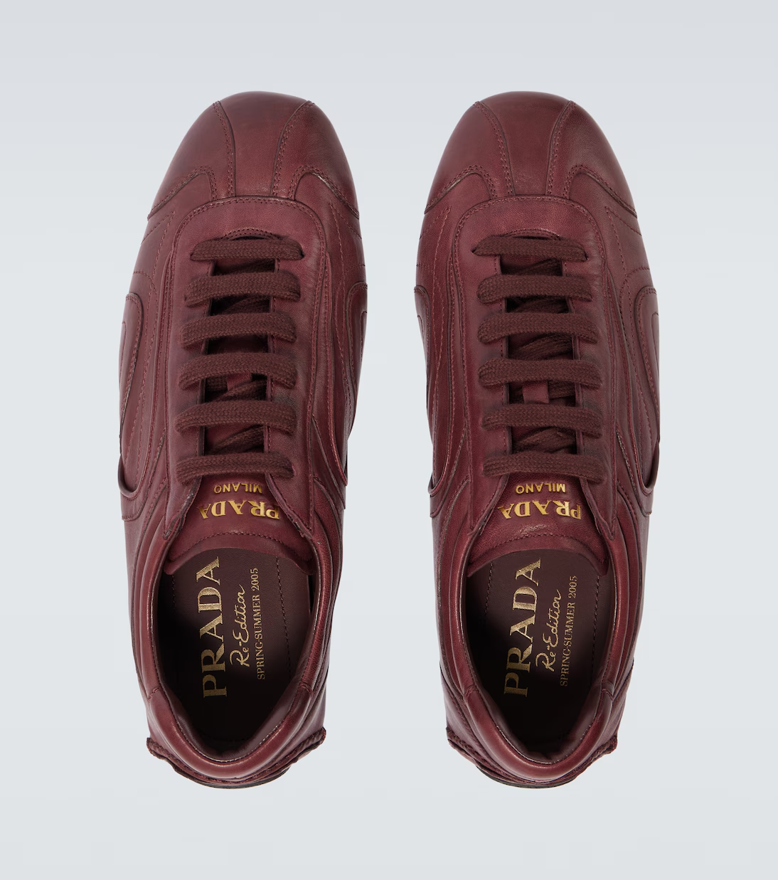 Men's Prada Montecarlo Re-Edition 2005 Leather Burgundy Sneakers
