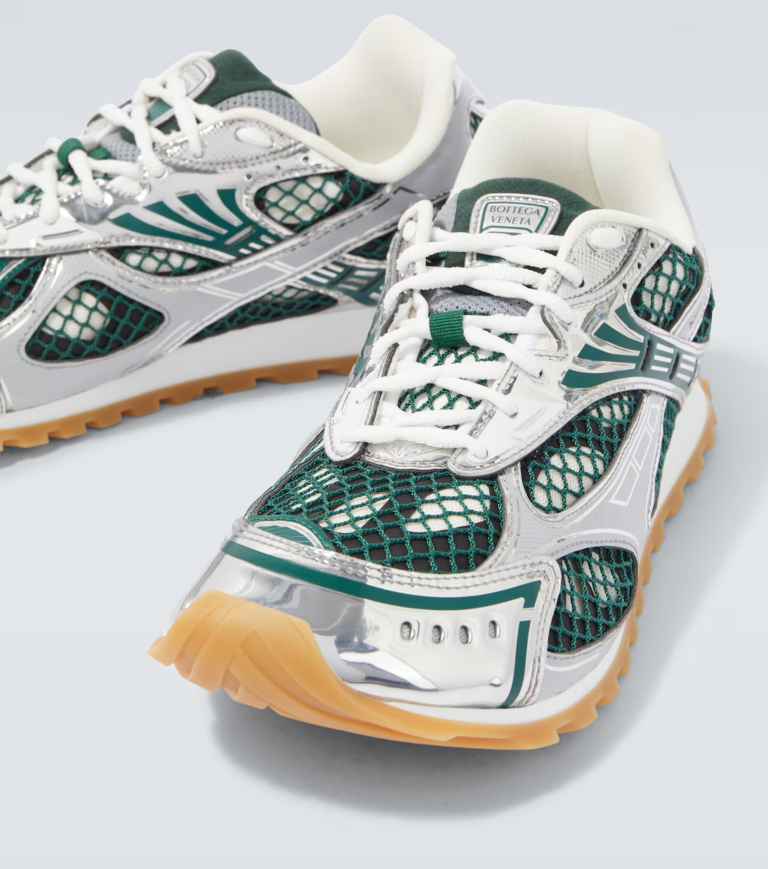 Men’s Bottega Veneta Orbit Silver Green Sneakers