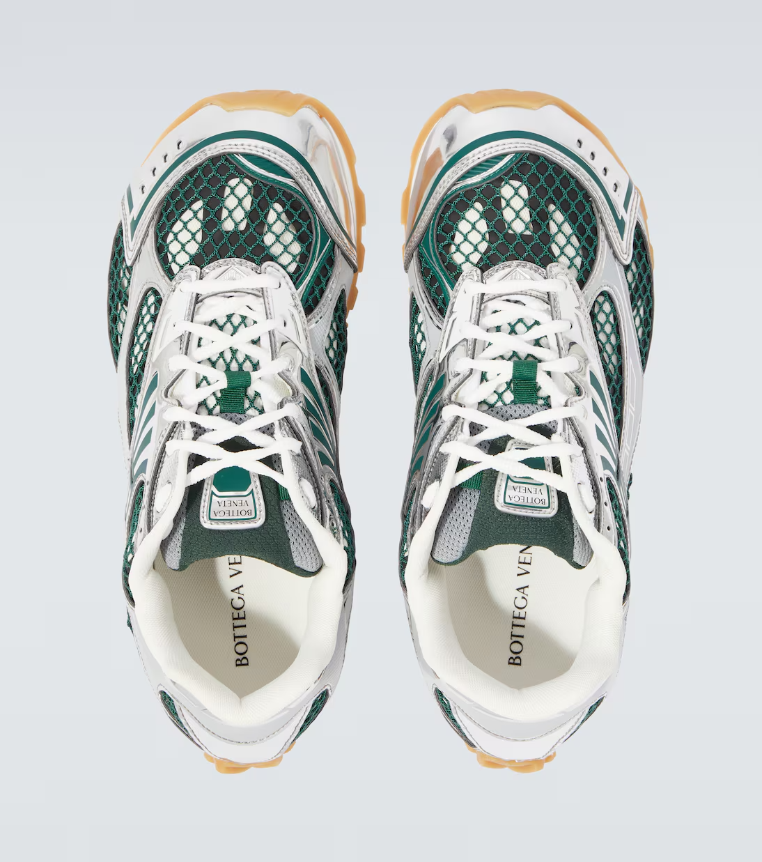 Men’s Bottega Veneta Orbit Silver Green Sneakers