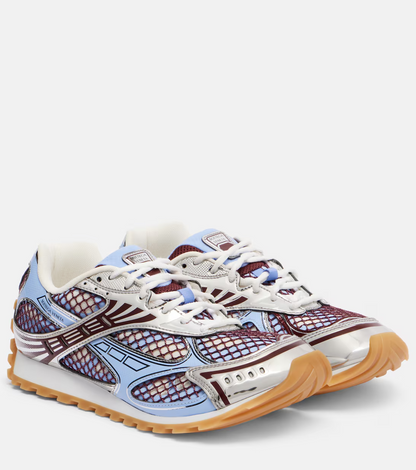 Men’s Bottega Veneta Orbit Blue Brown Silver Sneakers