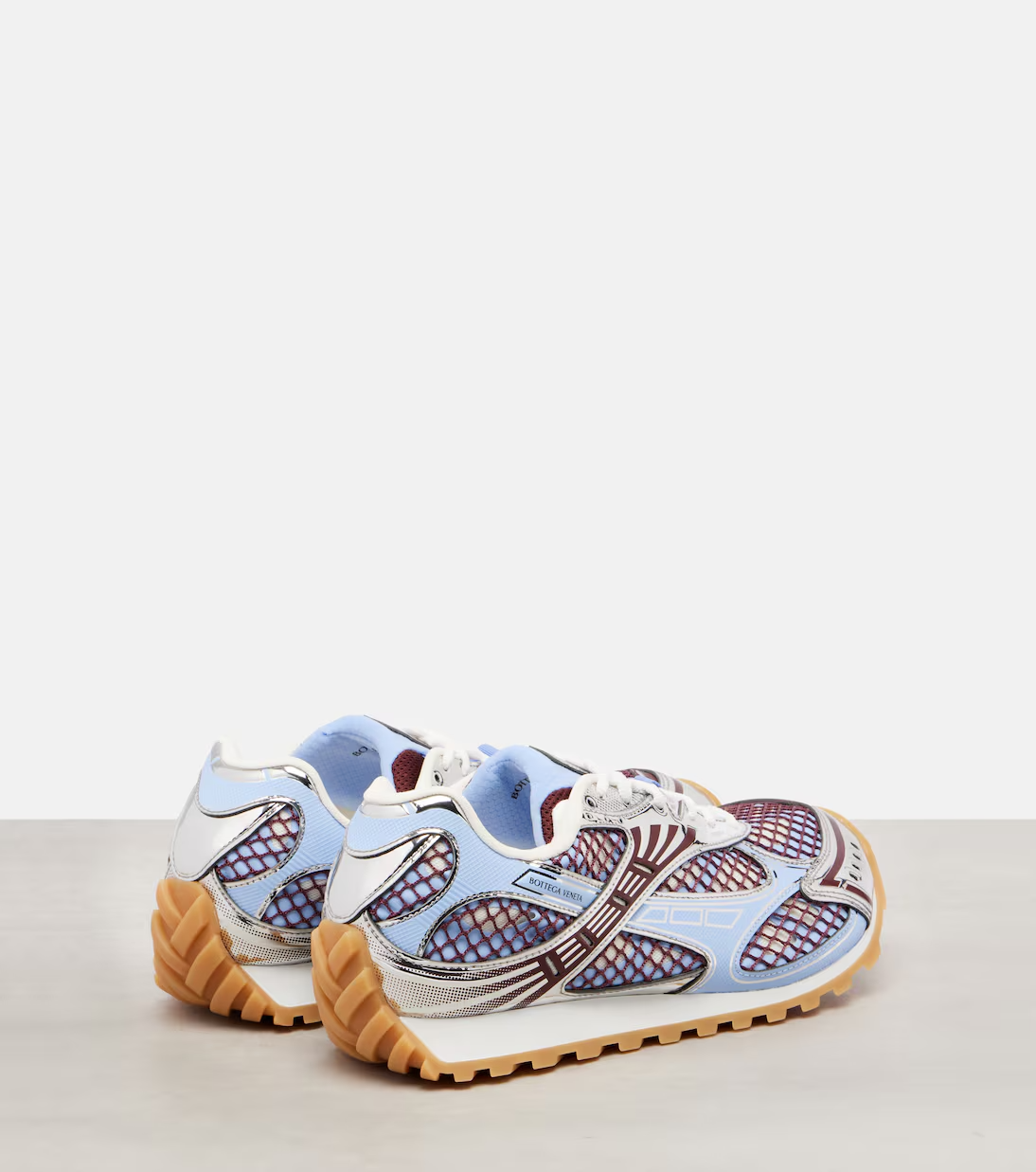 Men’s Bottega Veneta Orbit Blue Brown Silver Sneakers
