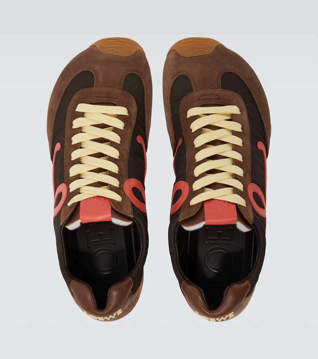 Men' Loewe Ballet Runner 2.0 In Nylon And Calfskin Brown Sneaker