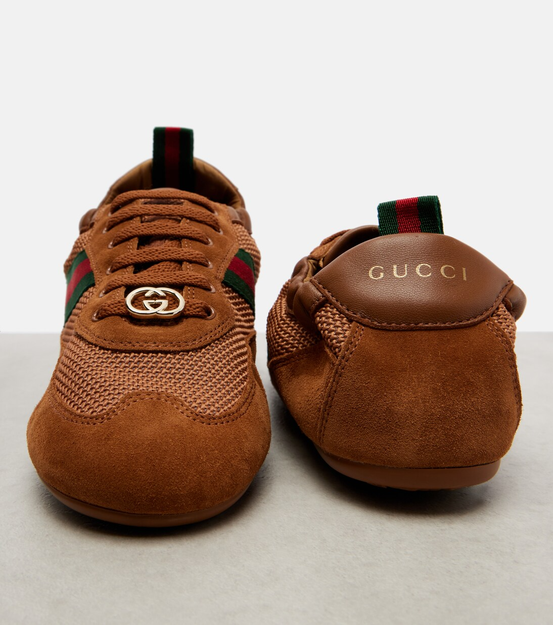 Men's Gucci Shift Brown Fabric Sneakers