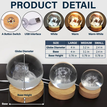 Moon Phase The Beginning Of Our Forever - Personalized Crystal Globe Lamp