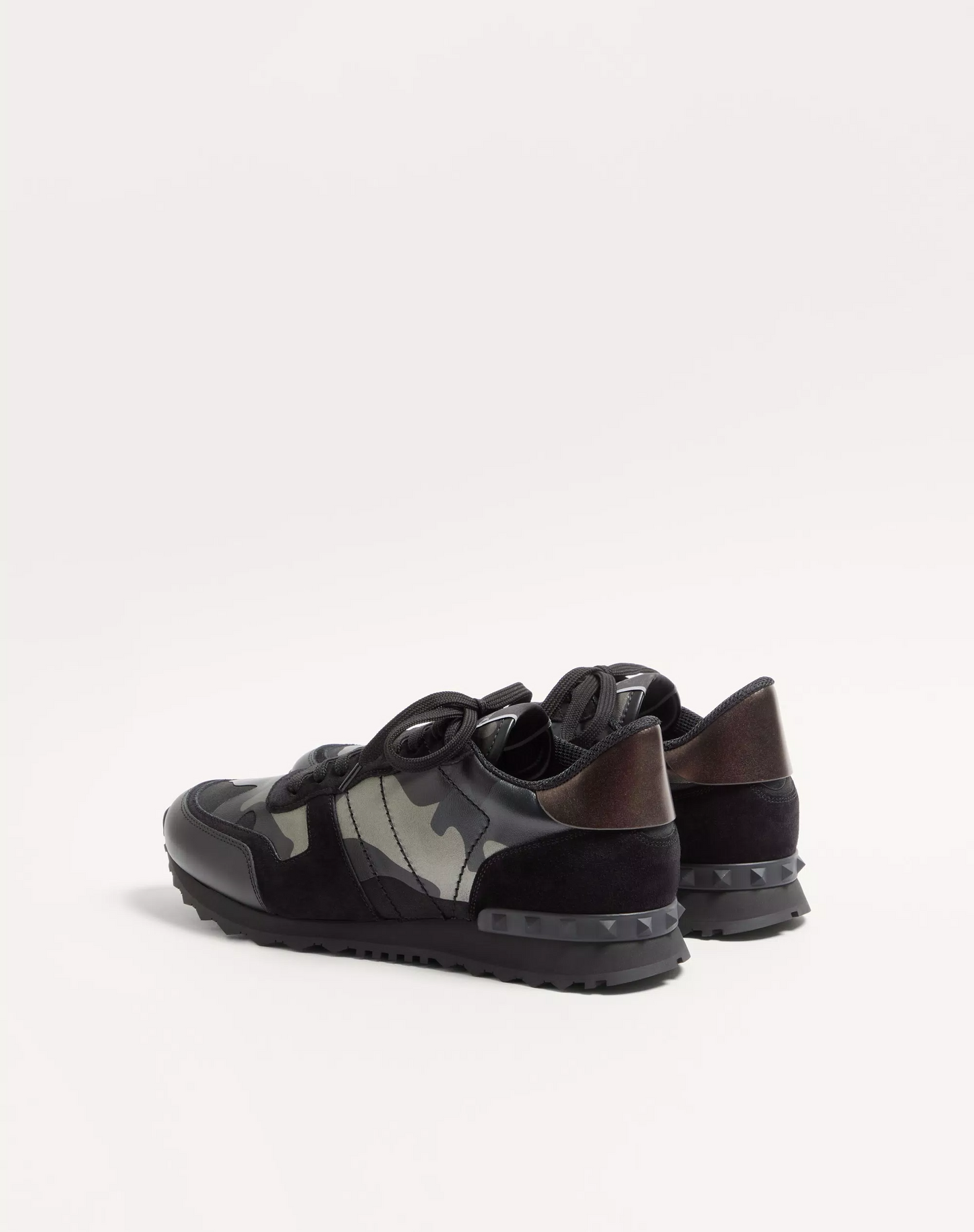 Men's Valentino Camo Rock Runners Black Sneakers