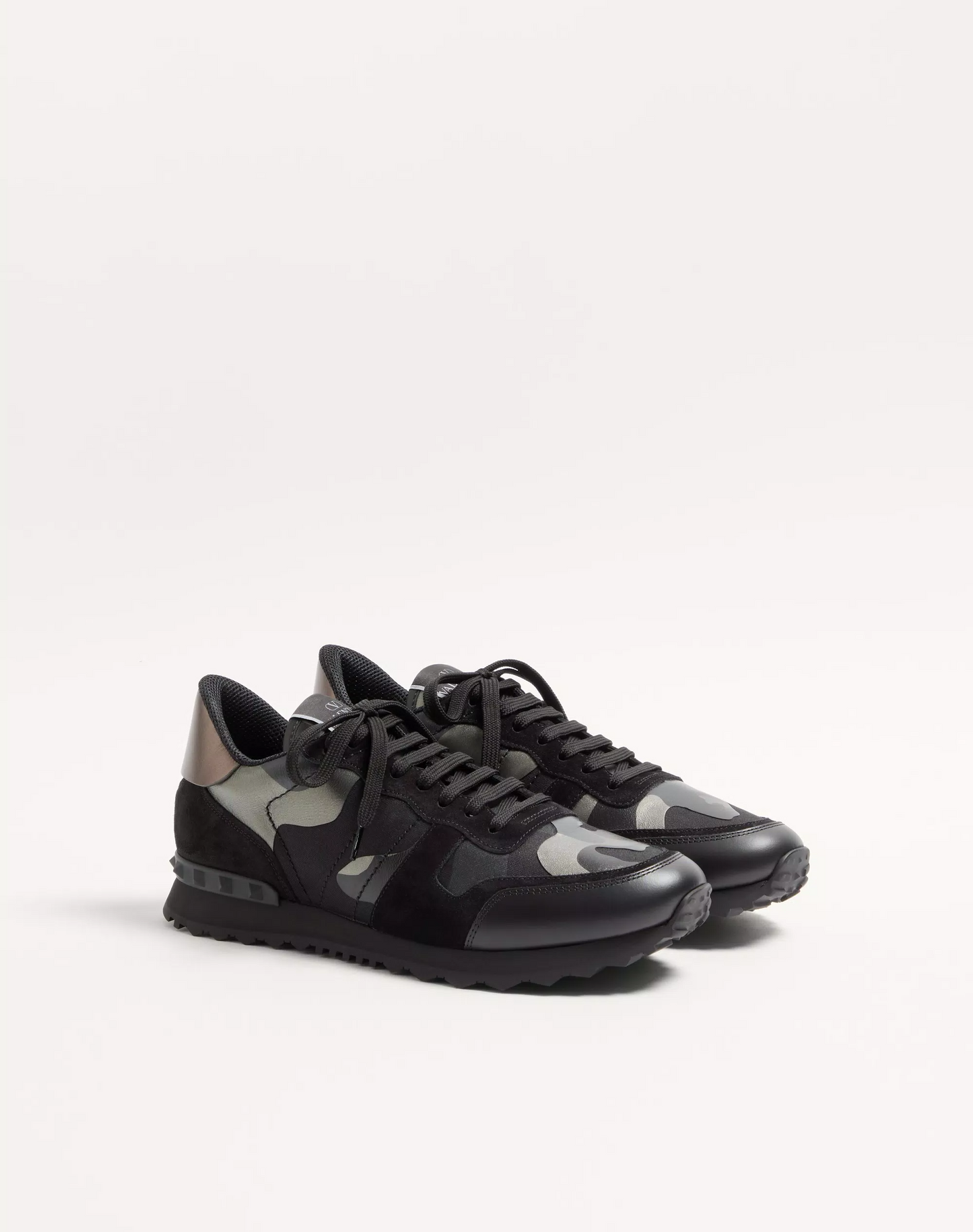 Men's Valentino Camo Rock Runners Black Sneakers