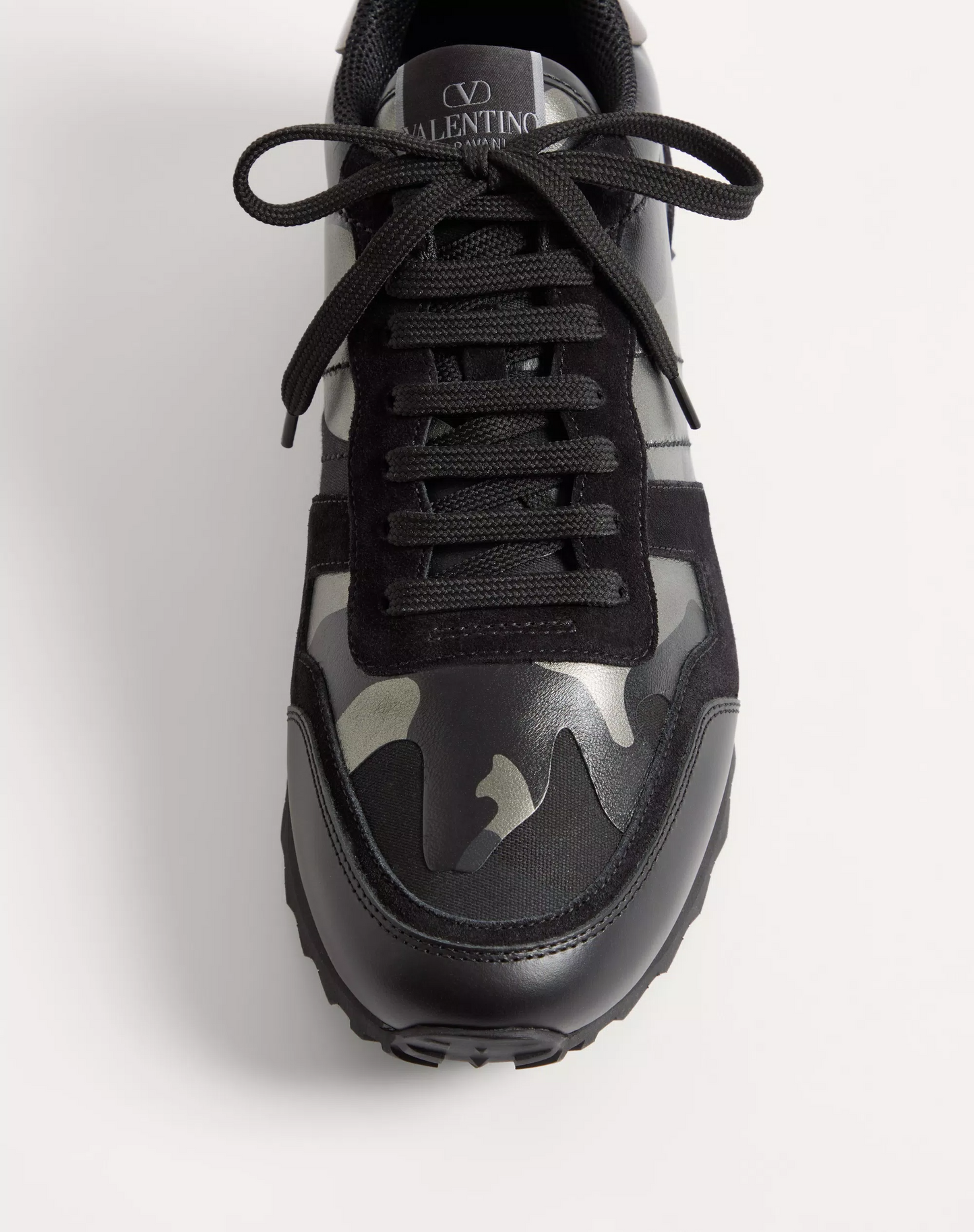 Men's Valentino Camo Rock Runners Black Sneakers