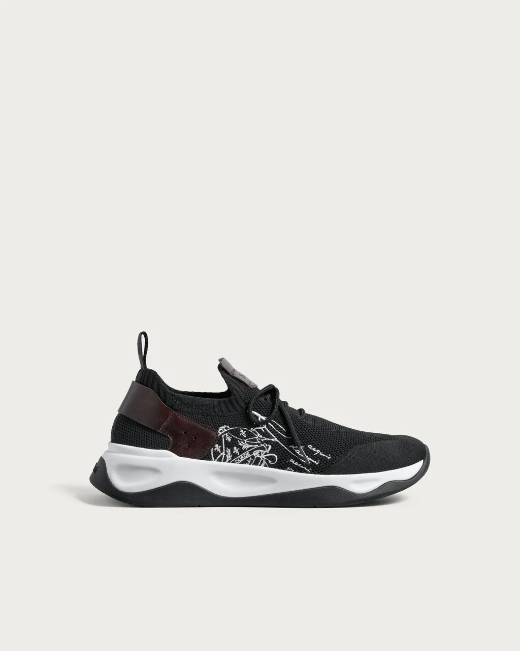 Men's Berluti Shadow Embroidered Black Sneakers