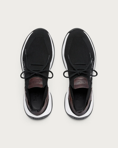 Men's Berluti Shadow Embroidered Black Sneakers
