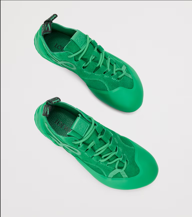 Men's Grip Sneaker In Calfskin Suede Jungle Green Sneakers