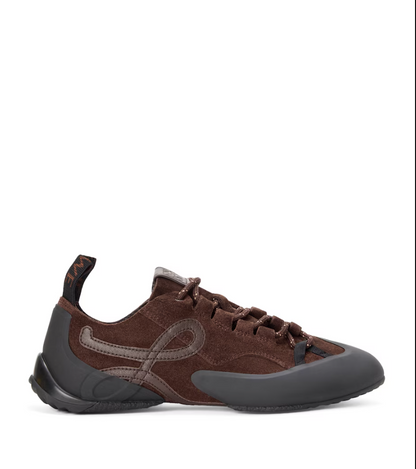 Men's Grip Sneaker In Calfskin Suede Dark Brown Sneakers