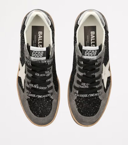 Golden Goose Women's Ball Star Gray  Glitter Low-Top Sneakers