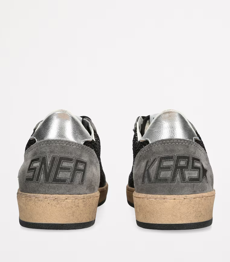 Golden Goose Women's Ball Star Gray  Glitter Low-Top Sneakers