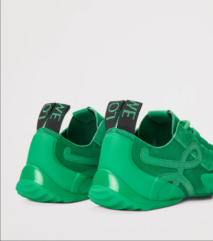 Men's Grip Sneaker In Calfskin Suede Jungle Green Sneakers