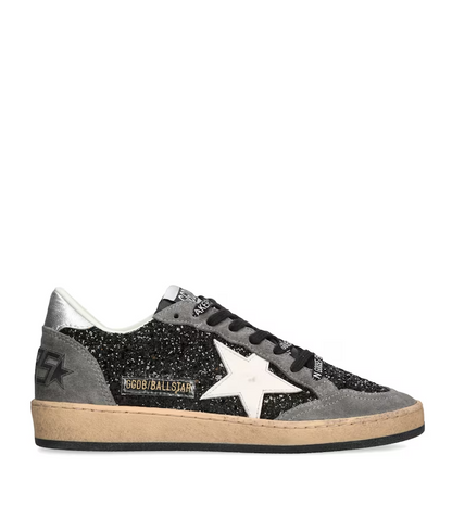 Golden Goose Women's Ball Star Gray  Glitter Low-Top Sneakers