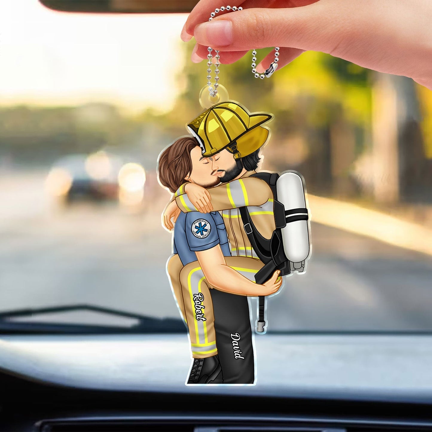 Couple Kissing Occupation - Gift For Couples, Nurse - Personalized Acrylic Car Hanger