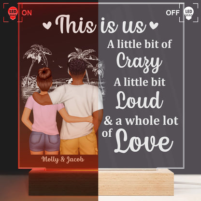 Back Couple The Day I Met You I Have Found The One - Personalized 3D Led Light Wooden Base