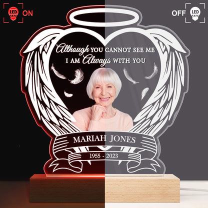 Custom Photo Always Shine In My Heart - Loving - Personalized 3D Led Light Wooden Base