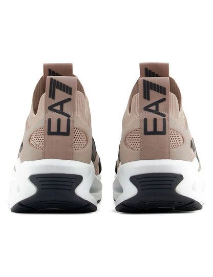 Men's Ea7 Emporio Armani Sneakers With Mesh Panels Beige Sneakers