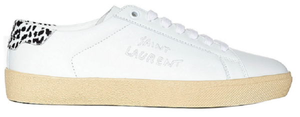 Men's Saint Laurent Court Classic SL06 White Leopard Sneakers