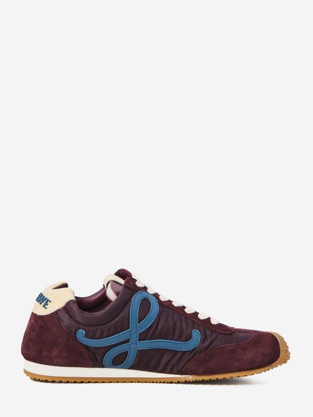 Men' Loewe Ballet Runner 2.0 In Nylon And Calfskin Burgundy Sneaker