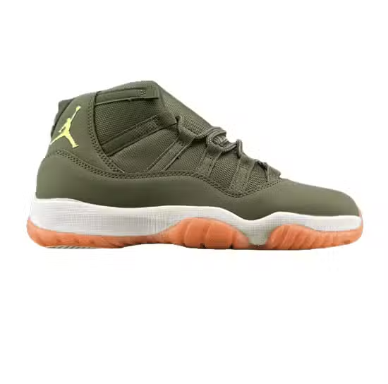 Men's Nike Air Jordan 11 Black & Yellow Shoes