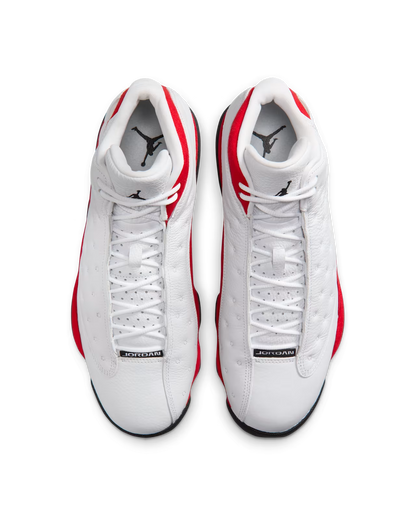Men's Nike Air Jordan 13 Retro White and University Red Shoes