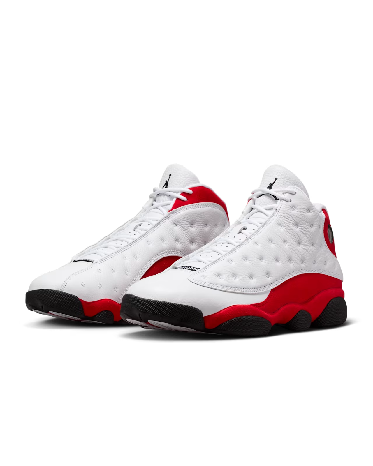 Men's Nike Air Jordan 13 Retro White and University Red Shoes