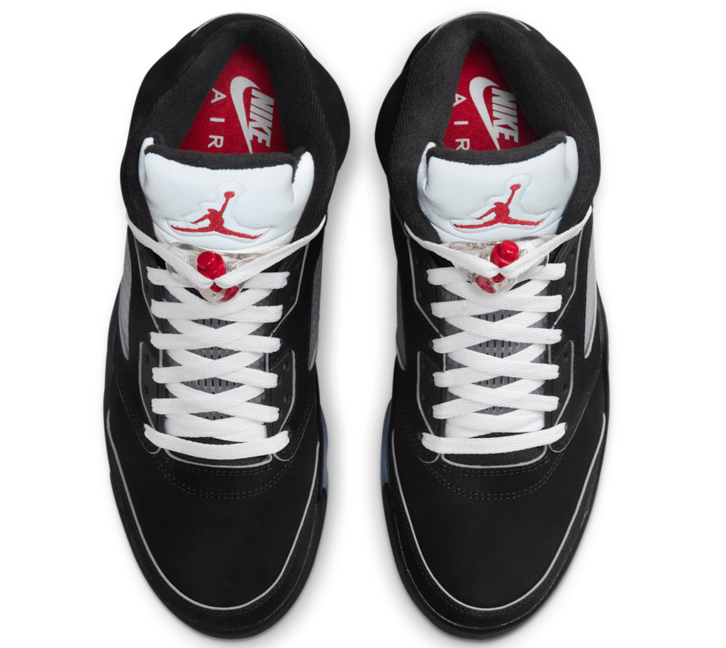 Men's Nike Air Jordan 5 Retro Black Metallic Reimagined Shoes