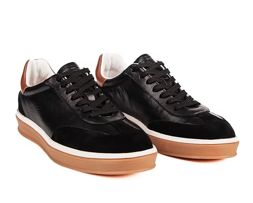 Men's Loro Piana Tennis Walk Black Tobacco Sneakers