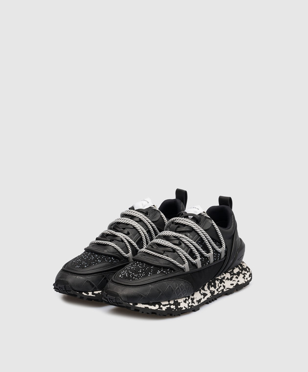 Men's Balmain Black Beaded Racer Combo Sneakers