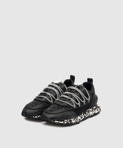 Men's Balmain Black Beaded Racer Combo Sneakers