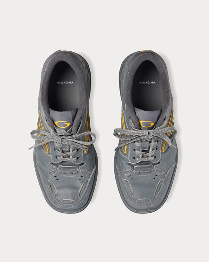 Men' Balenciaga Hamptons Worn-out Trainers Grey Yellow Low Sneaker