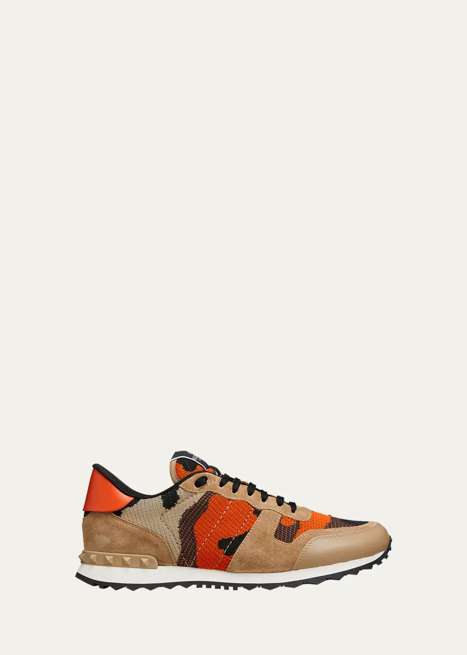 Men's Valentino Camo Rock Runners Camouflage Sneakers