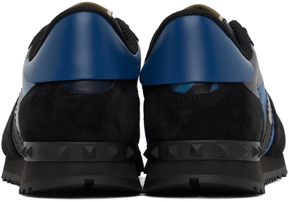 Men's Valentino Camo Rock Runners Blue Sneakers