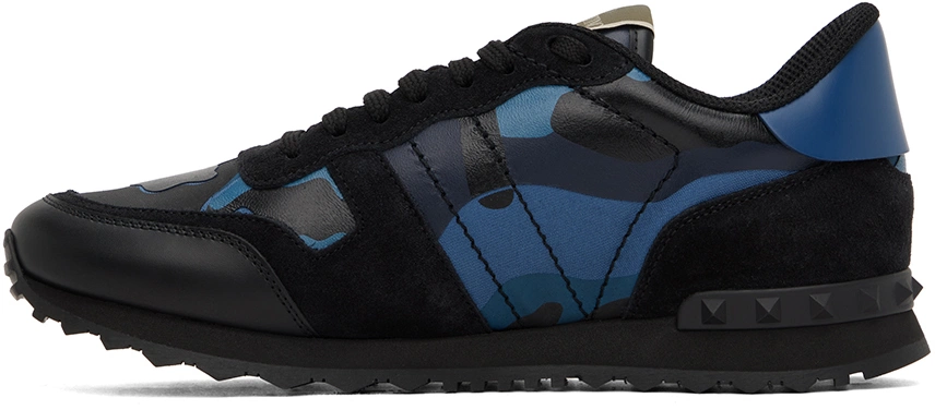 Men's Valentino Camo Rock Runners Blue Sneakers