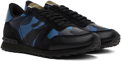 Men's Valentino Camo Rock Runners Blue Sneakers