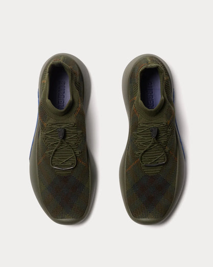 Men’s Burberry burbery Neptune Check Knit Green Sneaker