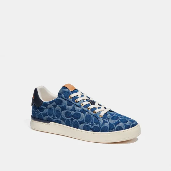 Men's Coach Clip Low-Top Skateboard Blue Sneakers