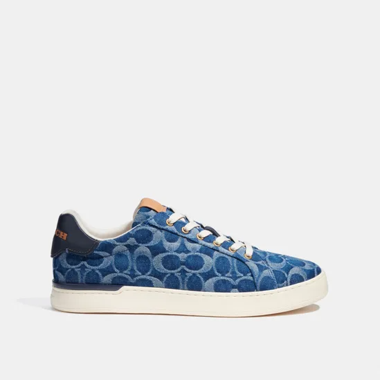 Men's Coach Clip Low-Top Skateboard Blue Sneakers