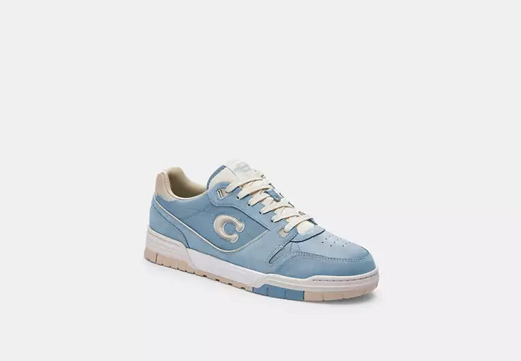 Men's COACH SoHo Leather Lace-Up Casual Bluebell Sneakers