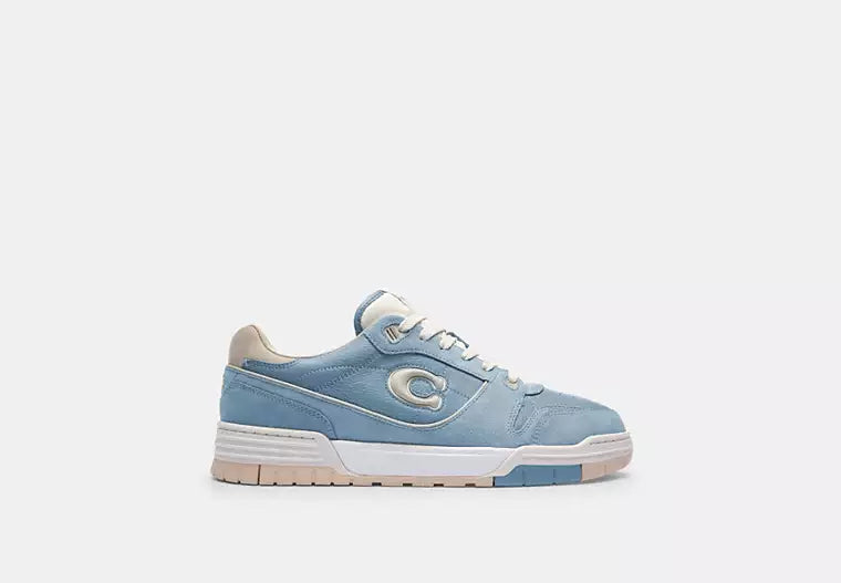 Men's COACH SoHo Leather Lace-Up Casual Bluebell Sneakers