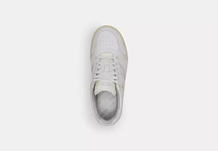 Men's COACH SoHo Leather Lace-Up Casual Optic White Sneakers