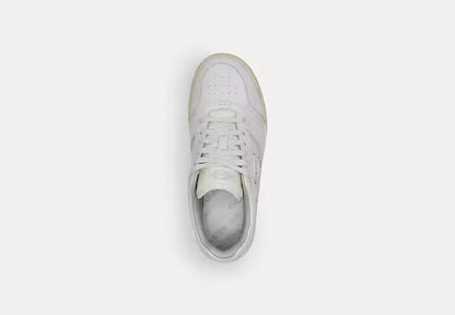 Men's COACH SoHo Leather Lace-Up Casual Optic White Sneakers