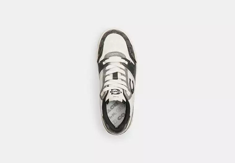 Men's COACH SoHo Leather Lace-Up Casual Black Sneakers
