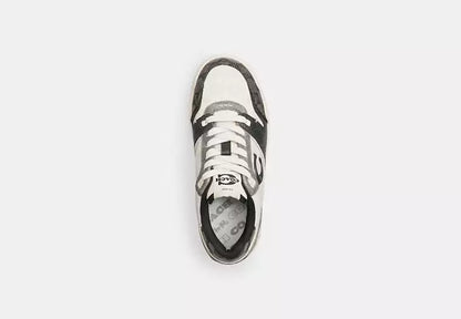 Men's COACH SoHo Leather Lace-Up Casual Black Sneakers