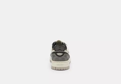 Men's COACH SoHo Leather Lace-Up Casual Black Sneakers