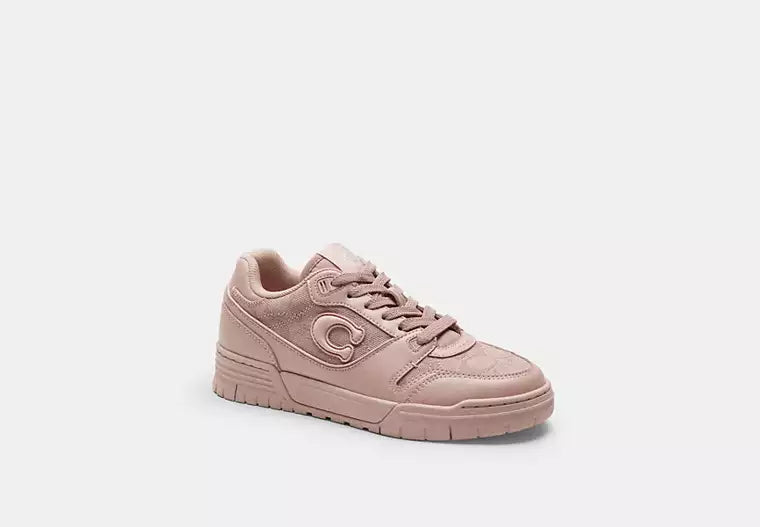 Men's COACH SoHo Leather Lace-Up Casual Carnation Sneakers